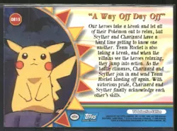 Pokemon Topps "A Way Off Day Off" OR15 Orange Islands Blue Logo - Image 2