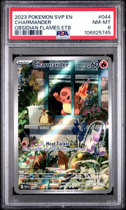 2023 POKEMON SVP EN-SV BLACK STAR PROMO #044 CHARMANDER PSA 8 - Image 1