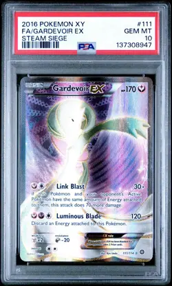 2016 POKEMON XY STEAM SIEGE #111 FULL ART/GARDEVOIR EX PSA 10 - Image 2
