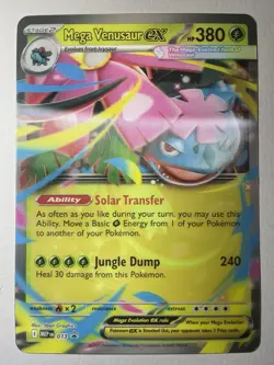 Pokemon TCG - Mega Venusaur ex MEP 013 - Black Star Promo JUMBO LENTICULAR CARD - Image 1