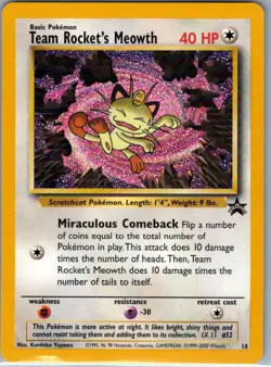 Team Rocket's Meowth 18 Non Holo WoTC Promo - Pokemon Card - NM - Image 1