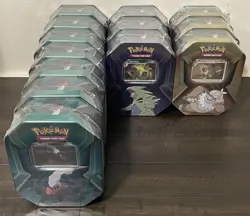 Pokemon Lot Of 13 Trading Card Game Tins Sealed Slaking Tyranitar Darkrai - Image 1