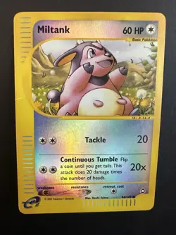 Pokemon TCG Aquapolis Miltank 94/147 Reverse Holo Card Moderately Played Vintage - Image 1