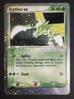 Scyther EX Holo Pokemon Card 102/109 Ruby and Sapphire W/ Swirl NM - Image 1