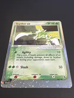 Scyther EX Holo Pokemon Card 102/109 Ruby and Sapphire W/ Swirl NM - Image 2