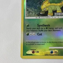 Grotle 49/130 Stamped Reverse Holo -Rare Holo Pokemon Card- Diamond Pearl - Image 2