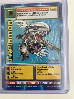Digimon Digi-Battle Card Game Coelamon ST-36 1st Ed - NM - - Image 3