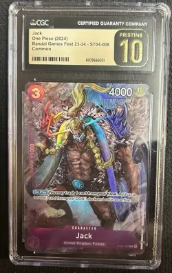 CGC 10 PRISTINE One Piece Card Game Jack Kaido BANDAI CARD GAMES Fest 23-24 - Image 1