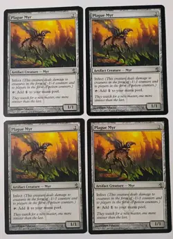 4x Plague Myr MTG, Mirrodin Besieged, Uncommon, Infect, LP - Image 1