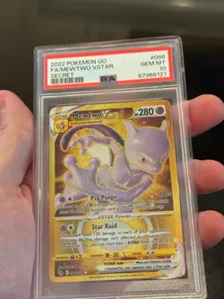 PSA 10 MEWTWO VSTAR GOLD SECRET RARE - POKEMON GO - GEM MINT #086/078 - Image 1