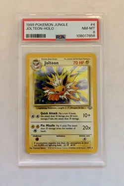 Jolteon Pokemon 1999 Jungle Unlimited #4 HOLO PSA 8 Vintage - Image 1