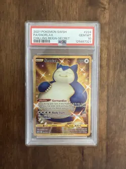 2021 Pokemon Sword & Shield Chilling Reign #224 Snorlax PSA 10 - Image 1