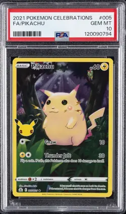 2021 POKEMON CELEBRATIONS #005 FULL ART/PIKACHU PSA 10 - Image 1