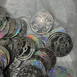 80x 2025 Pokemon Mega Charizard X Ex UPC Silver Metal Coin - Image 4