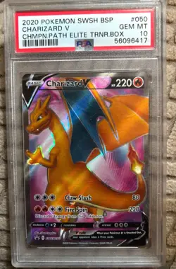 2020 Pokemon SWSH BSP Charizard V #50 Champions Path ETB Promo PSA 10 FREE SHIP! - Image 1