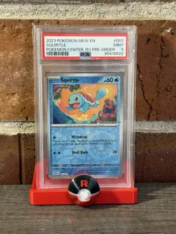 Pokemon 2023 Squirtle #007 Pokemon Center 151 Pre-Order PSA 9 - Image 1