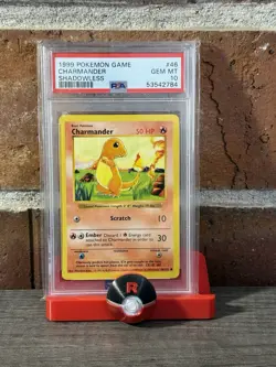 Pokemon 1999 Charmander #46 Base Set Shadowless PSA 10 - Image 1