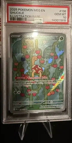 2025 POKEMON MEG EN-MEGA EVOLUTION ILLUSTRATION RARE #136 SHUCKLE PSA 10 - Image 1