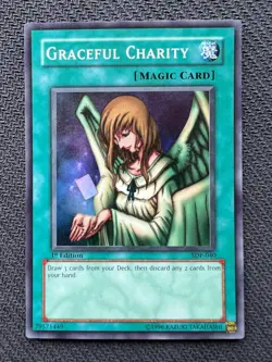 Yugioh Graceful Charity 1st Edition Super Rare SDP-040 NM - Image 1