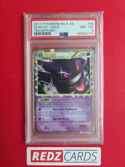 PSA 8 Gengar 94/102 Holo Triumphant HG & SS 2010 Graded Pokemon Card NM - MT - Image 1
