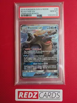 PSA 10 Blastoise GX Unbroken Bonds 35/214 Graded Pokemon Card GEM MINT - Image 1