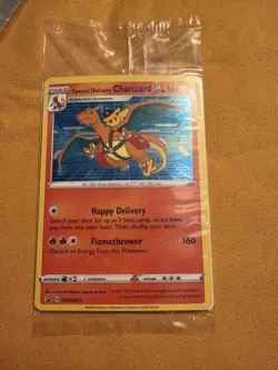 Special Delivery Charizard Pokemon Center Promo Card Holo (SWSH075) - SEALED - Image 1