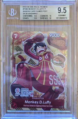 Monkey.D.Luffy (Bandai Card Games Fest 24-25) P-080 OP Promotion Cards BGS 9.5 - Image 1
