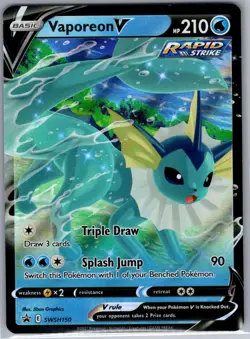 Vaporeon V - SWSH150 SWSH: Sword & Shield Promo Cards - Pokemon Card - NM - Image 1
