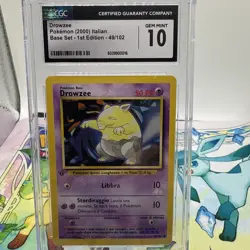 Pokemon Card - Drowzee 1st Edition Italian Base Set 49/102 Common CGC 10 - Image 1