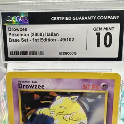 Pokemon Card - Drowzee 1st Edition Italian Base Set 49/102 Common CGC 10 - Image 2