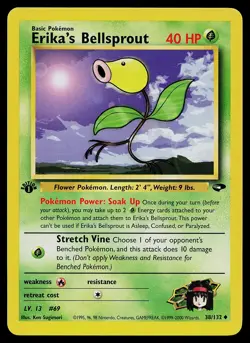 Pokemon Card - Erika's Bellsprout Gym Challenge 38/132 Uncommon 1st Edition - Image 1