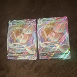 Pokemon Mew VMAX Fusion Strike Full Art Holo Cards Lot of 2 English 2021 - Image 1