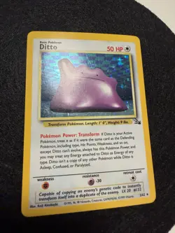 Pokemon TCG Ditto Fossil Holo Unlimited Card 3/62 MP+ - Image 3