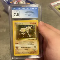 1999 Pokemon Hitmonlee Fossil Holo Card #7/62 CGC 7.5 - Image 1