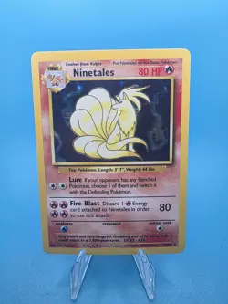 Pokemon TCG Ninetales Holo Unlimited Holo Rare Card Base Set 13/130 - Image 1