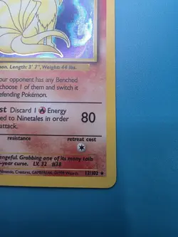 Pokemon TCG Ninetales Holo Unlimited Holo Rare Card Base Set 13/130 - Image 4