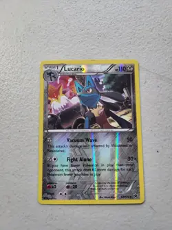 Lucario 63/124 Reverse Holo Rare Fates Collide Pokemon Card LP Free Shipping - Image 1