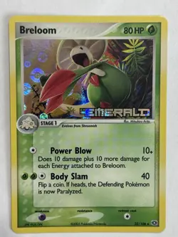 Pokemon Card - Breloom Emerald 22/106 Uncommon Reverse Holo Stamped - Image 1