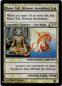 MTG Magic The Gathering Rune Tail Kitsune The List Foil Played See Scan A - Image 1