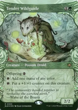 Tender Wildguide FOIL SHOWCASE Bloomburrow Magic MTG NM - Image 1