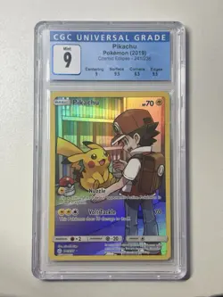 2019 Pokemon Sun & Moon Cosmic Eclipse Pikachu FA Secret Rare 241/236 CGC 9 Mint - Image 1