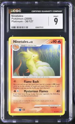 CGC 9 MINT Ninetales 2009 Platinum 36/127 Pokemon Card - Image 1