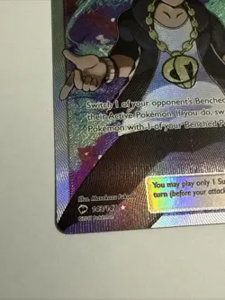 Pokemon Guzma 143/147 Full Art Ultra Rare Holo Burning Shadows LP - Image 2