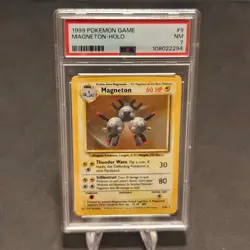 1999 Pokemon Game Base Set Magneton Holo #9 PSA 7 - Image 1