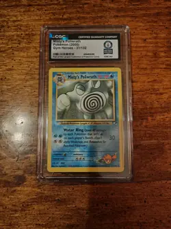 2000 Pokemon 1 of 1 Guinness World Record Misty's Poliwrath Gym Heroes 31/132 - Image 1
