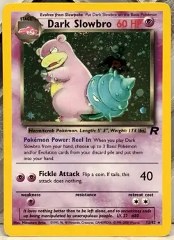 Pokemon TCG Dark Slowbro Unlimited Holo Rare 12/82 Vintage 2000 Team Rocket LP - Image 1