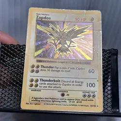 Base Set Shadowless Zapdos 16/102 Heavily Heavily Played HP - Image 2