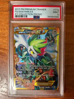 2017 POKEMON PREMIUM TRAINER XY COLL PROMO #77A FULL ART/SHAYMIN EX PSA 9 - Image 1