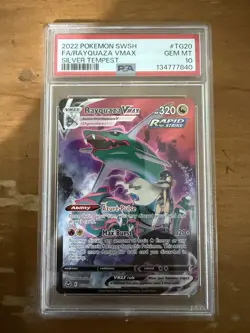 2022 Pokemon SWSH FA/Rayquaza VMAX Silver Tempest PSA 10 - Image 1