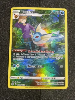 Pokemon TCG Vaporeon TG02/TG30 Brilliant Stars Trainer Gallery Art Rare LP A - Image 1